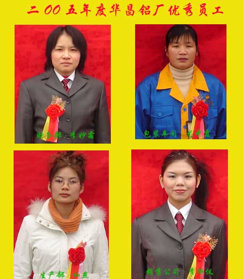 2005年度，，，，，，pg电子模拟器铝厂优异员工及优异通迅员