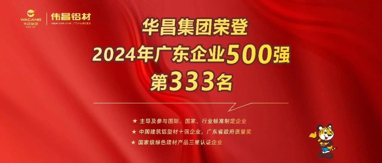荣耀喜报 | pg电子模拟器集团荣登2024广东企业500强第333名